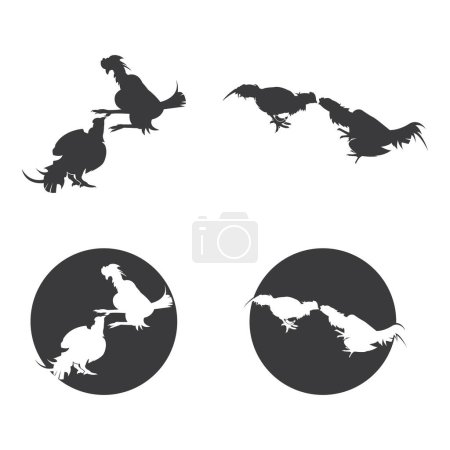 Illustration for Fighting cocks. Vector illustration isolated on white background - Royalty Free Image