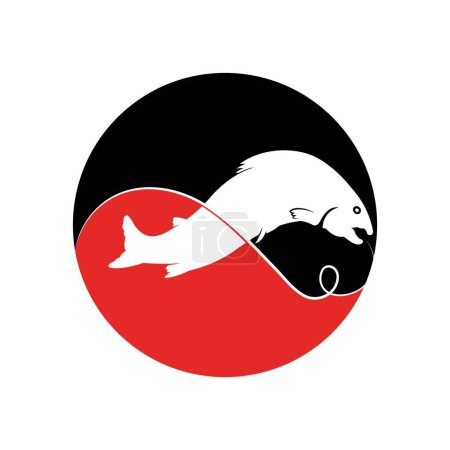 Illustration for Salmon, fish and fishing, logo template - Royalty Free Image