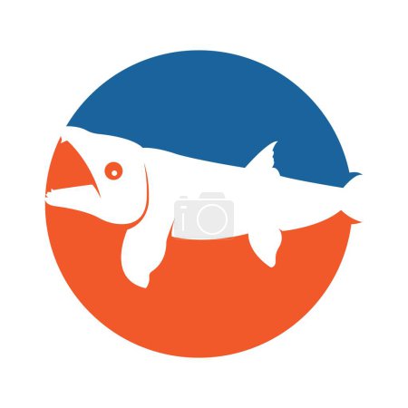 Illustration for Mating salmon fish logo vector - Royalty Free Image