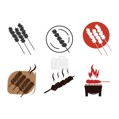 satay logo design template for your business food