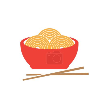 Noodle bowl logo template illustration design