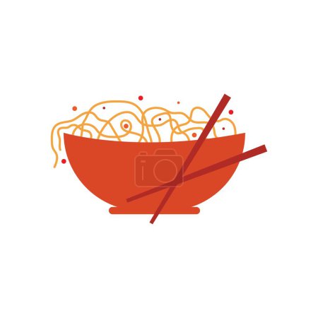 Noodle bowl logo template illustration design