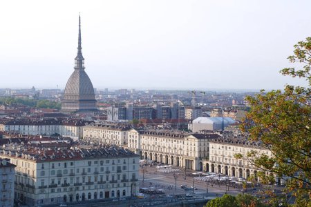 Panoramic view of Turin city center, Italy