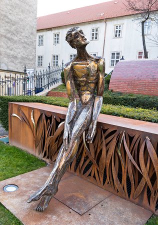 Photo for Author of the sculpture Marian Kralik, Franciscan Garden in Bratislava, Slovakia. - Royalty Free Image