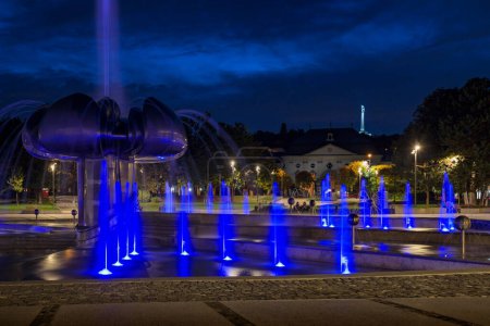 Photo for Druzba Fountain on Slobody Square, Bratislava, Slovakia. - Royalty Free Image