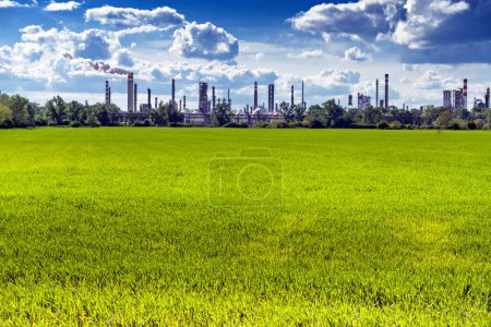 Photo for Slovnaft refinery in Bratislava, oil processing, Slovakia. - Royalty Free Image