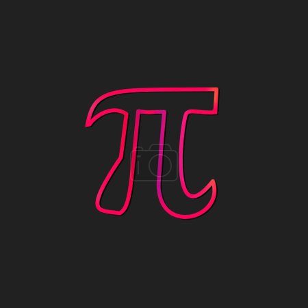Téléchargez les photos : Pi symbol - colorful glowing outline greek alphabet symbol on black background - en image libre de droit