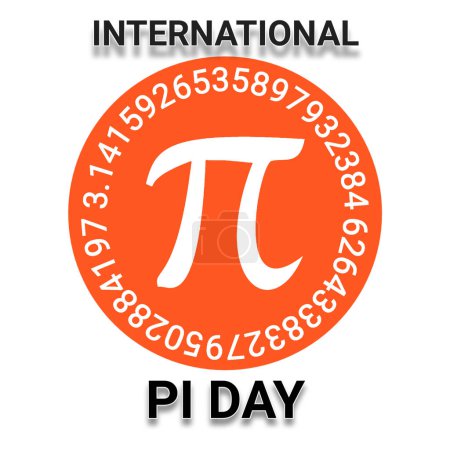 Téléchargez les photos : Journée internationale de Pi. Symbole Pi. Illustration 3D sur fond blanc. Concept de vacances. Modèle pour fond, bannière, carte, affiche - en image libre de droit