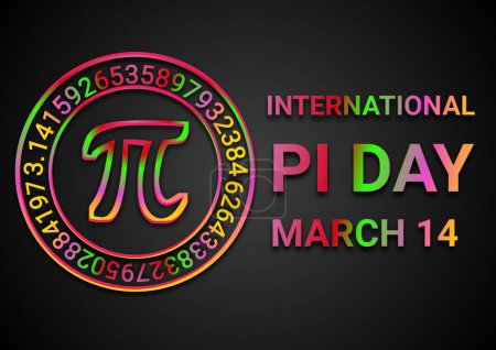 Téléchargez les photos : Signe néon coloré Illustration de fond pour la Journée internationale du Pi - 14 mars - en image libre de droit