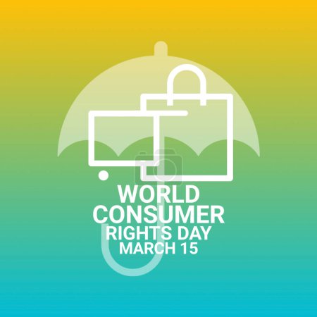 Foto de A 3D illustration World Consumer Rights Day. March 15. Holiday concept. Template for background, banner, card, poster with text inscription - Imagen libre de derechos