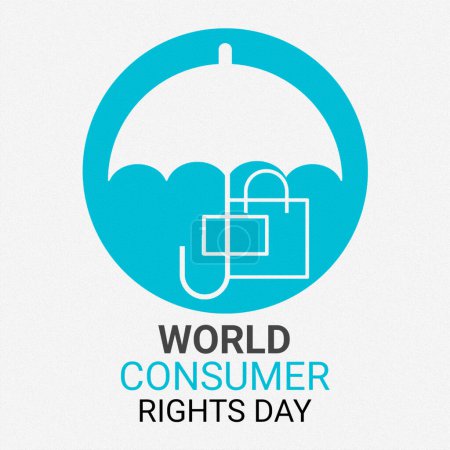 Foto de A 3D illustration World Consumer Rights Day. Holiday concept. Template for background, banner, card, poster with text inscription - Imagen libre de derechos