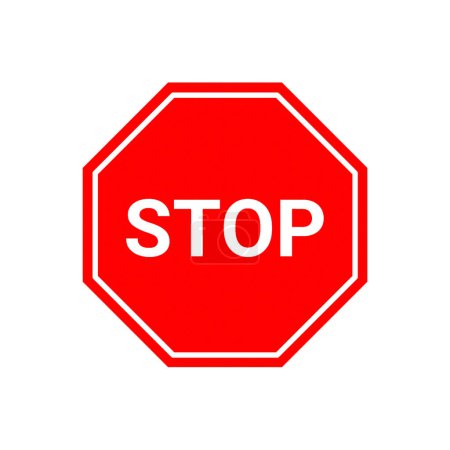 Photo for A Stop sign on a white background. 3D illustration. - Royalty Free Image