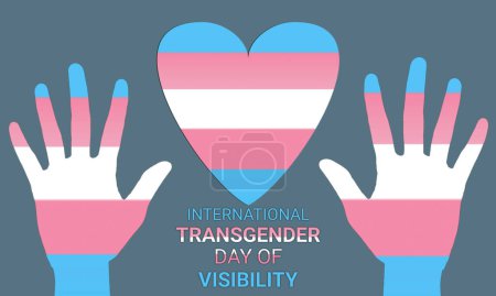 Foto de Día Internacional de la Visibilidad de las Personas Transgénero. ilustración de la bandera en forma de corazón. - Imagen libre de derechos