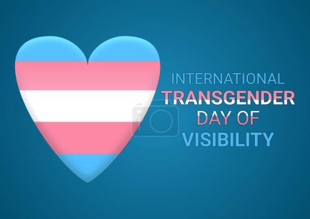 Foto de Ilustración del Día Internacional de la Visibilidad Transgénero. Bandera transgénero en forma de corazón icono. Cartel del Día de la Visibilidad Transgénero. Día importante - Imagen libre de derechos