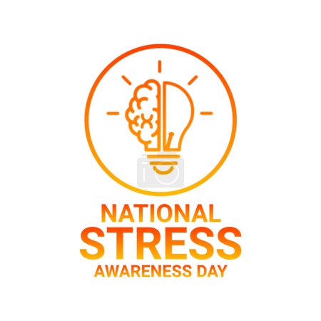 Photo for National Stress Awareness Day illustration Design Template. Creative Symbol or Icon Isolated on White Background - Royalty Free Image