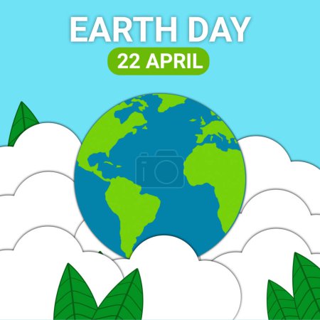 Téléchargez les photos : Jour de la Terre. 22 avril. illustration. Design plat. Concept de Journée mondiale de l'environnement. - en image libre de droit