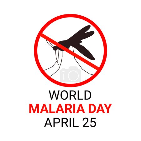 Photo for World Malaria Day. April 25. illustration on white background. Stop mosquito. - Royalty Free Image