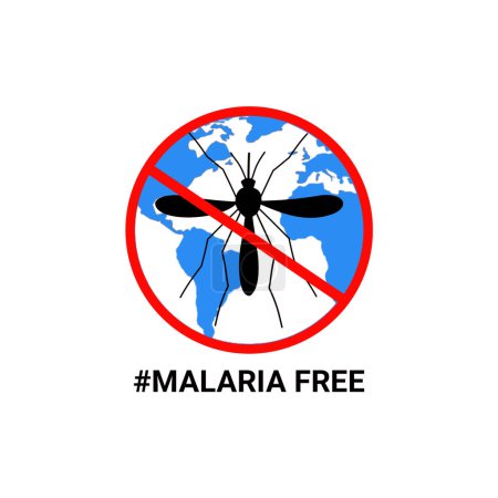 Photo for Malaria free sign. Stop the spread of the Malaria.Template for background, banner, card, poster with text inscription. - Royalty Free Image