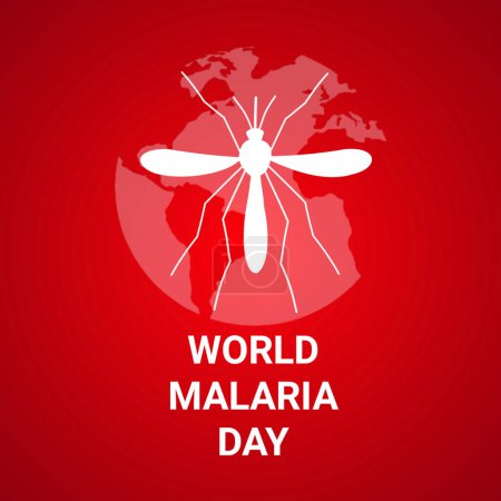 Photo for World malaria day background with mosquito and world map. illustration. - Royalty Free Image