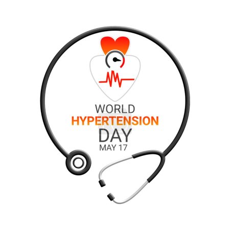 World Hypertension Day. May 17. Suitable for greeting card, poster and banner