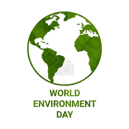 Téléchargez les photos : Concept de Journée mondiale de l'environnement avec des feuilles vertes sur fond blanc. illustration. - en image libre de droit