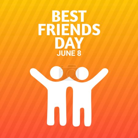 Photo for Best Friends Day. June 8. illustration Suitable for greeting card, poster and banner - Royalty Free Image