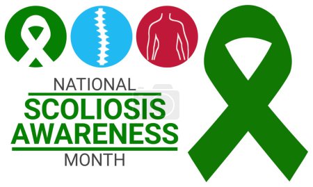 National Scoliosis Awareness Month. Holiday concept. Template for background, banner, card, poster with text inscription. illustration