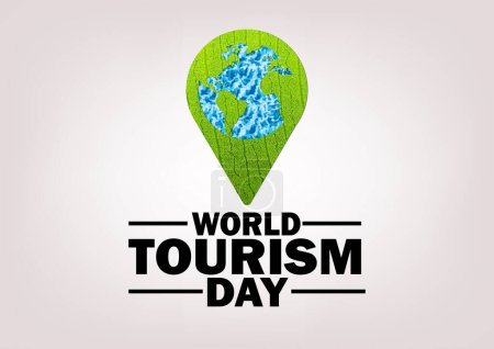 Photo for World Tourism Day illustration. Holiday concept. Template for background, banner, card, poster with text inscription. - Royalty Free Image