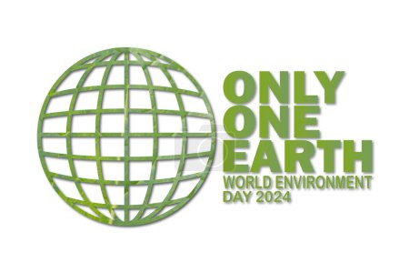 Nur eine Erde. Weltumwelttag 2024. Illustration Geeignet für Grußkarte, Poster und Banner.