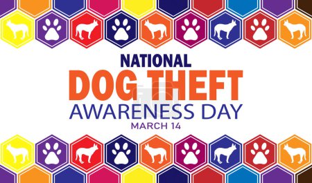 Foto de National Dog Theft Awareness Day fondo de pantalla colorido con formas y tipografía. Día Nacional de Concientización sobre el Robo de Perros, antecedentes - Imagen libre de derechos