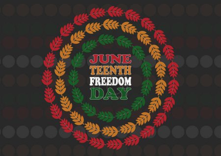 Ilustración de Día de la Libertad Teenth junio. Ilustración vectorial Adecuado para tarjeta de felicitación, póster y pancarta. - Imagen libre de derechos