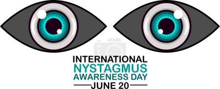 Illustration for International Nystagmus Awareness Day Vector illustration. June 20. Holiday concept. Template for background, banner, card, poster with text inscription. - Royalty Free Image