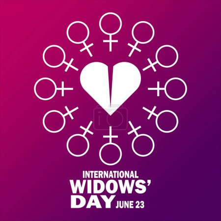 Illustration for International Widows' Day Vector Template Design Illustration. June 23. Suitable for greeting card, poster and banner - Royalty Free Image