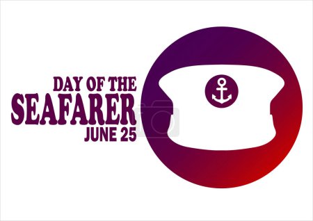 Illustration for Day of the Seafarer. June 25. Holiday concept. Template for background, banner, card, poster with text inscription. Vector illustration - Royalty Free Image