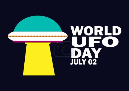 Illustration for World UFO Day. July 02. Vector Illustration Suitable for greeting card, poster and banner - Royalty Free Image