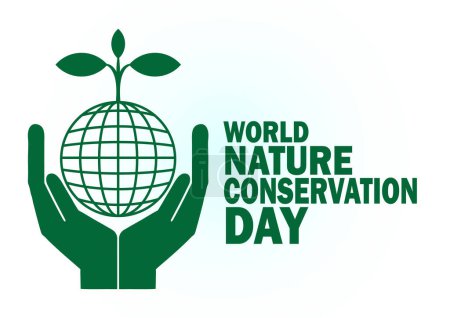 Illustration for World Nature Conservation Day. Holiday concept. Template for background, banner, card, poster with text inscription. Vector illustration - Royalty Free Image