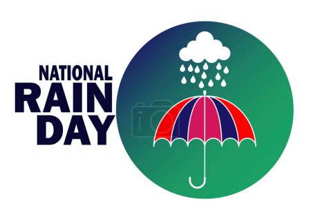 Illustration for National Rain Day vector illustration. Suitable for greeting card, poster and banner. - Royalty Free Image