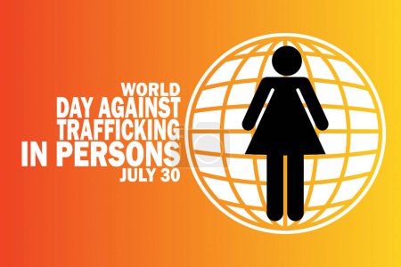 Illustration for World Day Against Trafficking In Persons. July 30. Holiday concept. Template for background, banner, card, poster with text inscription. Vector illustration - Royalty Free Image