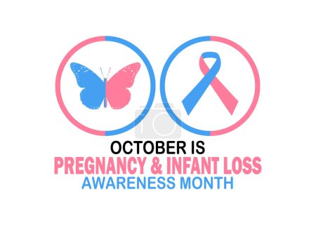 Illustration for October is Pregnancy & Infant Loss Awareness Month. Vector illustration. Design for banner, poster or print. - Royalty Free Image