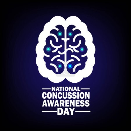 Téléchargez les illustrations : Journée nationale de sensibilisation aux commotions cérébrales. Illustration vectorielle. Convient pour carte de vœux, affiche et bannière - en licence libre de droit