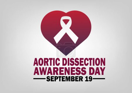 Illustration for Aortic Dissection Awareness Day. September 19. Holiday concept. Template for background, banner, card, poster with text inscription. Vector illustration. - Royalty Free Image