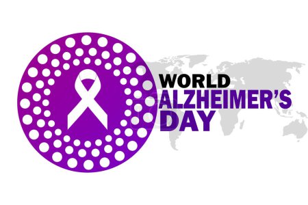 Ilustración de Ilustración vectorial sobre el tema Día Mundial del Alzheimer. Adecuado para tarjeta de felicitación, póster y pancarta - Imagen libre de derechos