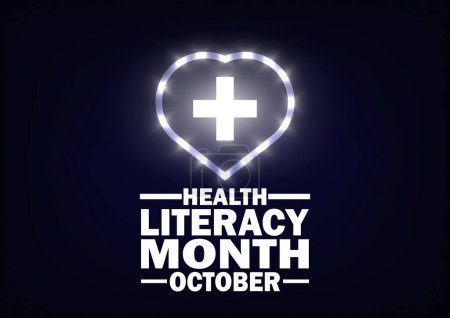 Illustration for Health Literacy Month October. Vector illustration Suitable for greeting card, poster and banner. - Royalty Free Image