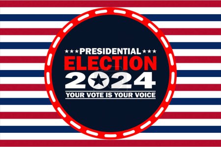 Illustration for Presidential Election 2024 vector illustration. Your Vote Is Your Voice. Politics and voting concept.. Suitable for greeting card, poster and banner. - Royalty Free Image