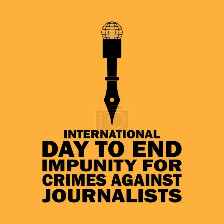 Illustration for International day to end Impunity for Crimes Against Journalists Vector Template Design Illustration. Suitable for greeting card, poster and banner - Royalty Free Image