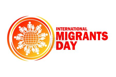 Illustration for International Migrants Day. Vector illustration. Suitable for greeting card, poster and banner - Royalty Free Image