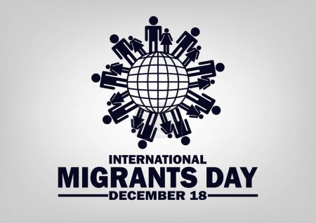 Illustration for International Migrants Day Vector illustration. December 18. Holiday concept. Template for background, banner, card, poster with text inscription. - Royalty Free Image