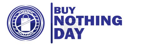 Illustration for Buy Nothing Day banner with a shopping bag. Vector illustration isolated on white background. - Royalty Free Image