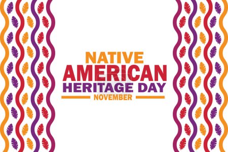 Native American Heritage Day Illustration vectorielle. Novembre. Convient pour carte de v?ux, affiche et bannière