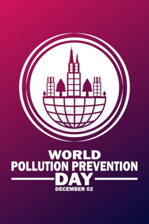 Illustration for World Pollution Prevention Day Vector illustration. Design element for greeting card, poster and banner. - Royalty Free Image